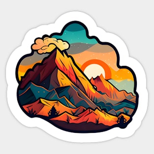 Sunset Mountain Sticker #4 Sticker